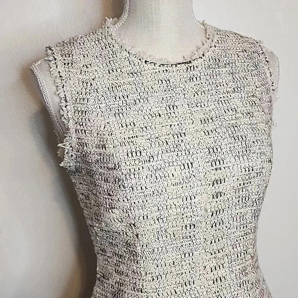 Rebecca Taylor Rainbow Pleated Tweed Mini Dress size 2 Sleeveless - Picture 3 of 16
